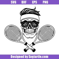 Skull Tennis Player Svg