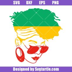 Woman with Glasses Svg, Black Woman Svg, Juneteenth Svg