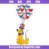 America Flag Balloon Svg, Fourth Of July Pluto Dog Svg