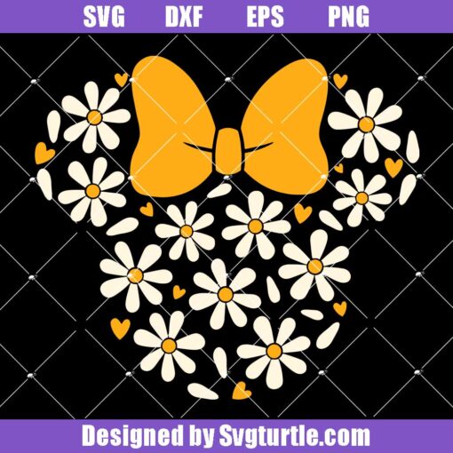 Chamomile Flowers Mouse Head Svg