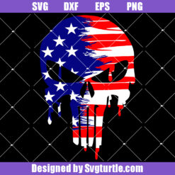 Skull Distressed American Flag Svg