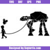 Boy Walking with AtAt Robot Svg