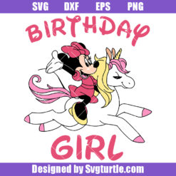 Happy Birthday Unicorn Svg, Birthday Girl Mouse Svg, Unicorn Pretty Svg