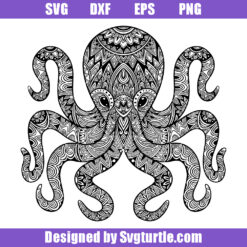 Kraken Mandala Svg, Octopus Zentangle Svg, Octopus Mandala Svg