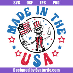 Made In Usa Svg, Funny 4th Of July Svg, Freedom Skeleton Svg