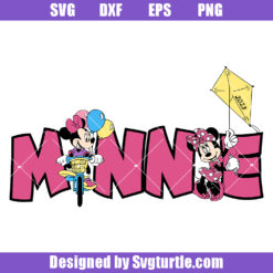 Minnie in The Magic kinhdom Svg, Cute Minnie Svg, Mouse Girl Svg (1)