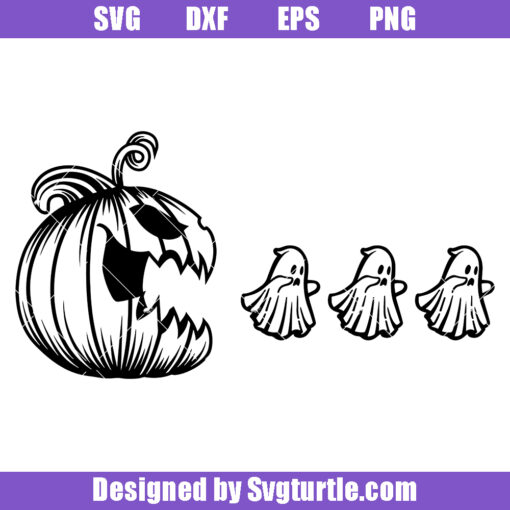 Pumpkin Chasing Ghosts Svg, Halloween Pumpkin Svg, Ghosts Svg