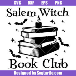 Salem Witch Book Club Svg, Spell Book Svg, Book Reader Svg