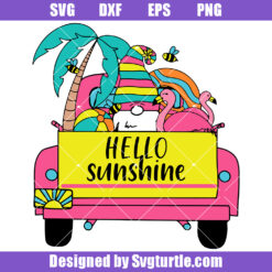 Summer Vintage Truck Svg, Summer Gnome Svg, Hello Sunshine Svg