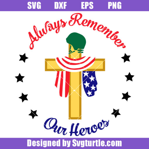 Always Remember Our Heroes Svg, Veteran Svg, Memorial Svg (1)