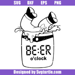 Beer O'clock Svg, Funny Beer Svg, Funny Beer Mug Svg
