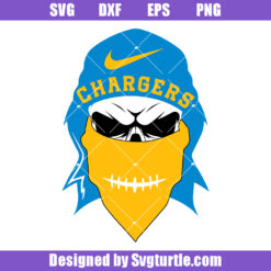 Chargers Skull Mascot Football Svg, Los Angeles Chargers Svg, Football Svg