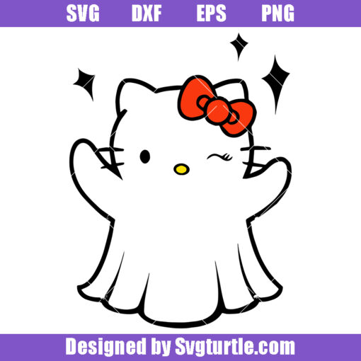 Cute Ghost Kitty Cat Svg