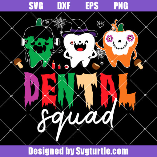 Dental Squad Halloween Svg, Dentist Funny Svg, Ghost Teeth Svg