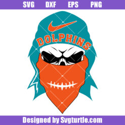 Dolphins Skull Mascot Football Svg, Miami Dolphins Svg, Football Svg