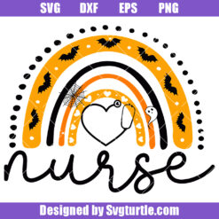 Halloween Nurse Raibow Svg, Spooky Nurse Svg, Nursing Svg
