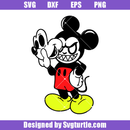 Mickey Horror Face Svg, Behind The Mouse Face Svg, Halloween Svg