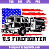 Patriotic US Firefighter Flag Svg