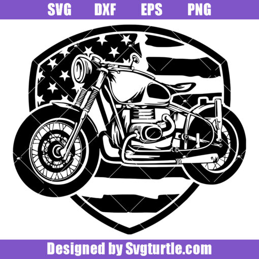 Patriotic US Flag Motorcycle Svg