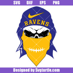 Ravens Skull Mascot Football Svg, Baltimore Ravens Svg, Football Sv