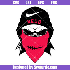 Reds Skull Mascot Football Svg, Football Team Svg, Mascot Football Svg
