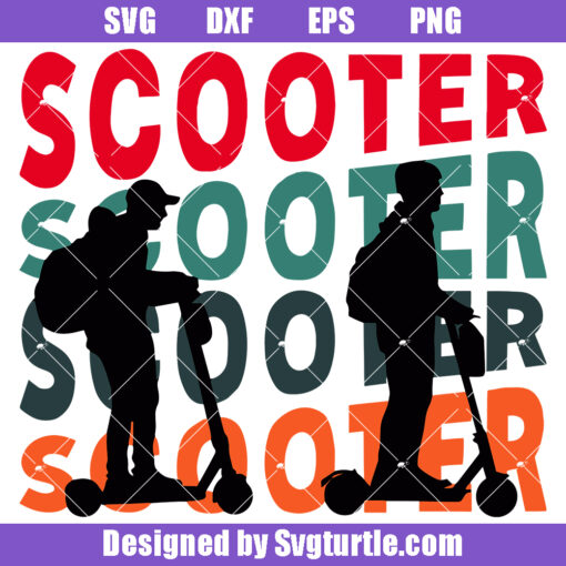 Retro Scooter Svg, Electric Scooter Svg, Scootering Svg