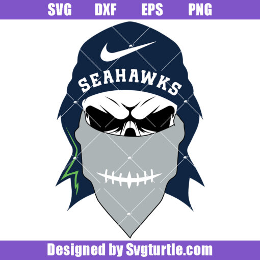 Seahawks Skull Mascot Football Svg