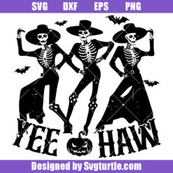 Yee Haw Svg, Western Halloween Svg, Dancing Skeleton Svg