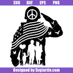 American Soldier and Family Svg