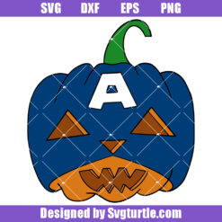 Captain America Pumpkin Svg, Superhero Pumpkin Svg, Halloween Svg