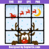 Christmas Reindeer Window Svg