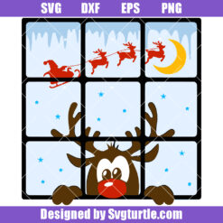 Christmas Reindeer Window Svg