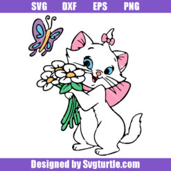 Marie Holding Flowers Svg