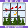 Reindeer Winter Window Svg, Reindeer Window Svg, Christmas Window Svg