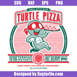 Shell Style Slice Turtle Pizza Svg, Ninja Turtle Svg, Pizza Svg