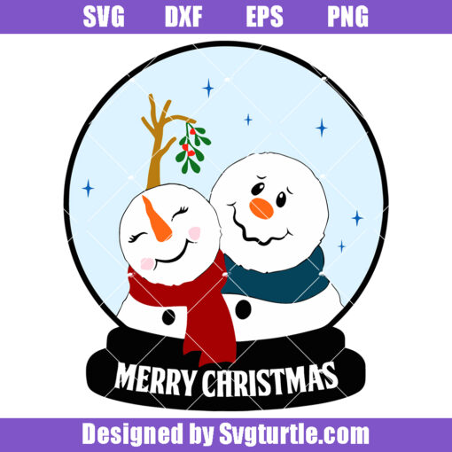 Snowglobe Snowman Couple Svg