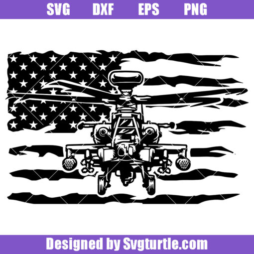 Usa Helicopter Svg, Us Apache Svg, Army Military Svg