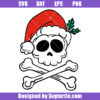 Crossbones Skull Svg, Christmas Skull Svg, Santa Hat Skull Svg