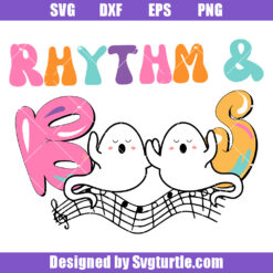 Cute Ghosts Band Music Notes Rhythm and Boos Svg