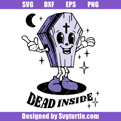Cute Witchy Skeleton in A Coffin Svg