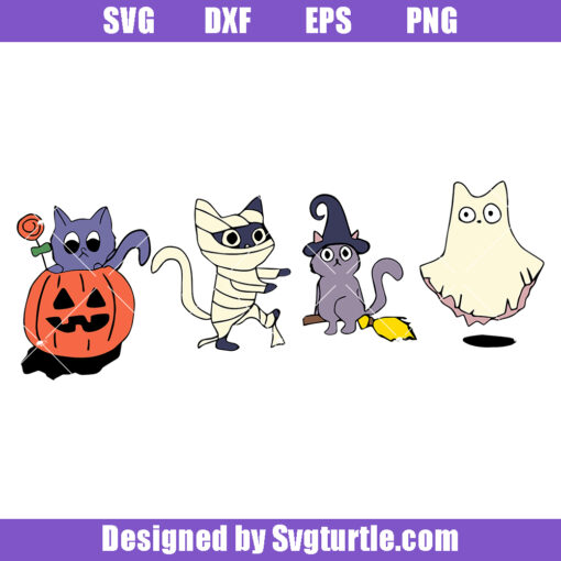 Ghost Cat Squad Svg, Halloween Cat Svg, Halloween Ghost Svg