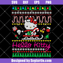 Hello Kitty Ugly Svg, Kitty Christmas Svg, Cute Christmas Svg