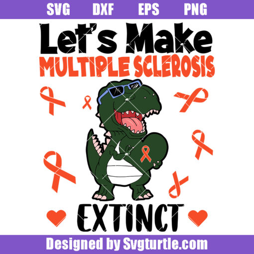 Let's Make Multiple Sclerosis Extinct Svg, Orange Ribbon Svg (1)