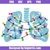 Lungs with Christmas Lights Svg