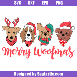 Merry Woofmas Svg, Cute Dog Christmas Svg, Christmas Puppy Svg