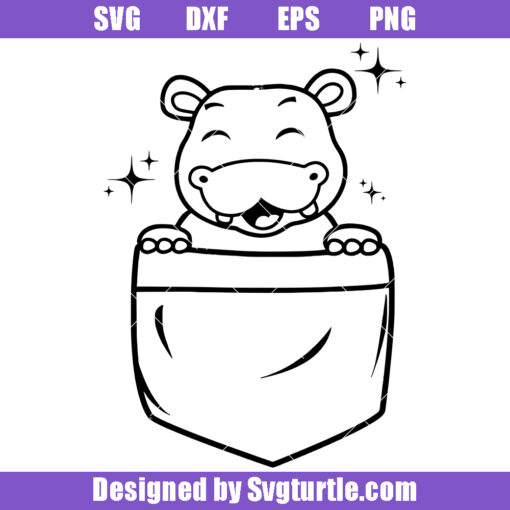 Original Pocket Hippo Svg, Pocket Pet Svg, Baby Hippo Svg