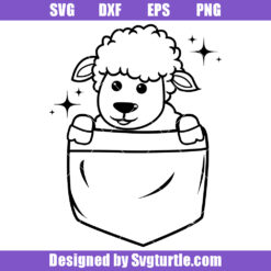 Pocket Sheep Svg, Farm Animal Svg, Cute Little Animal Svg