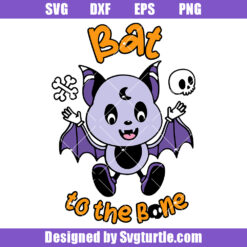 Spooky Bats with Bones and Skull Svg, Cute Halloween Bat Svg