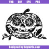 Sugar Skull Pumpkin Svg, Floral Halloween Svg, Pumpkin Mandala Svg