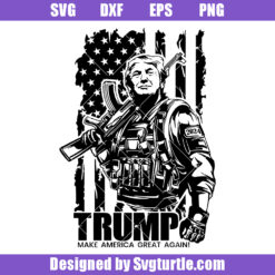 Trump Soldier American Distressed Flag Svg, Trump 2024 Svg